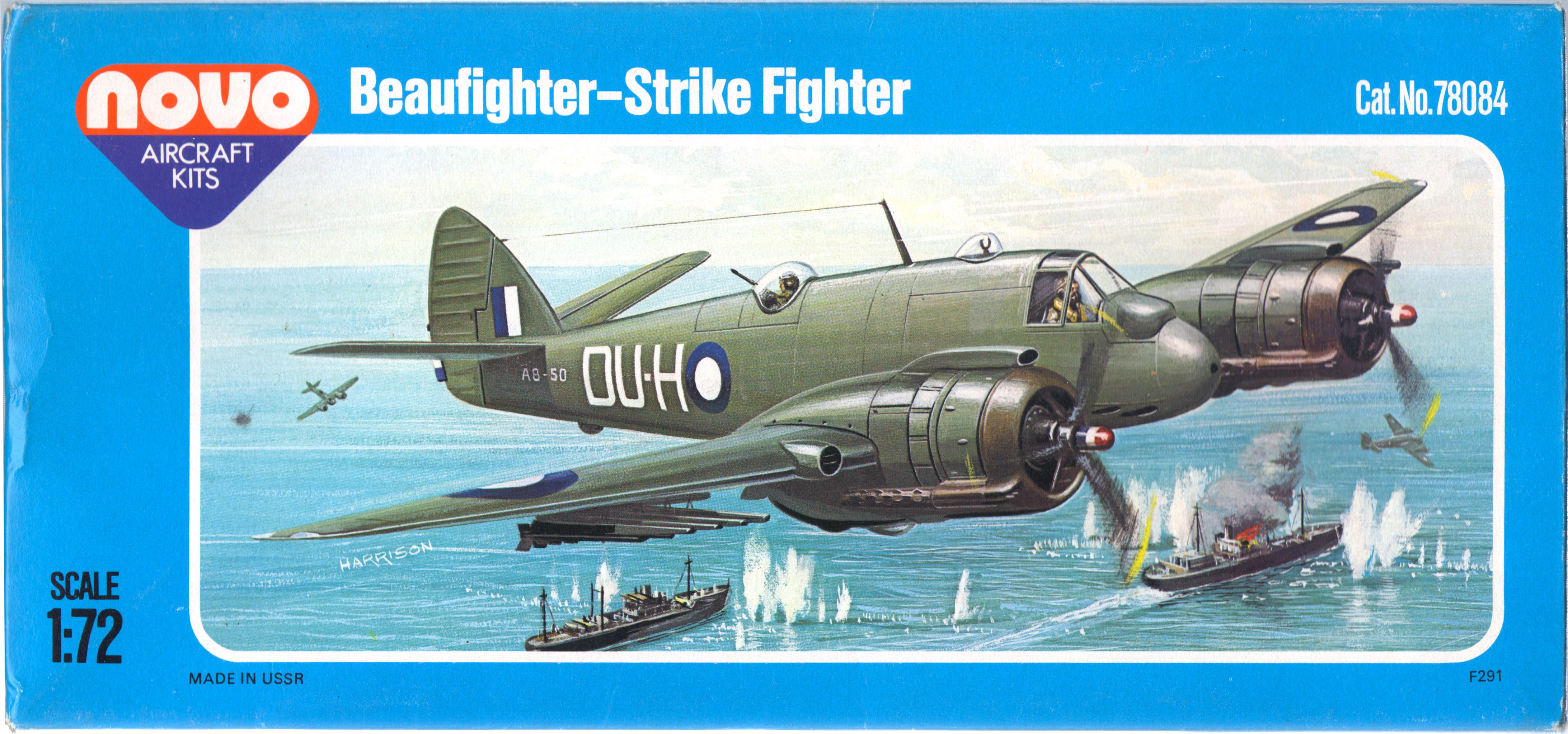 NOVO Toys Ltd F291 Beaufighter Mk.21, верх коробки, боксарт Тэрри Харрисона